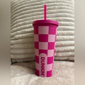 Pink Checkered Tumbler